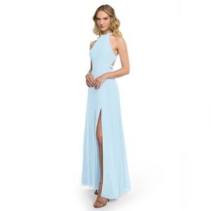Azazie Clarice “Sky Blue” Halter Maxi Dress (custom size)